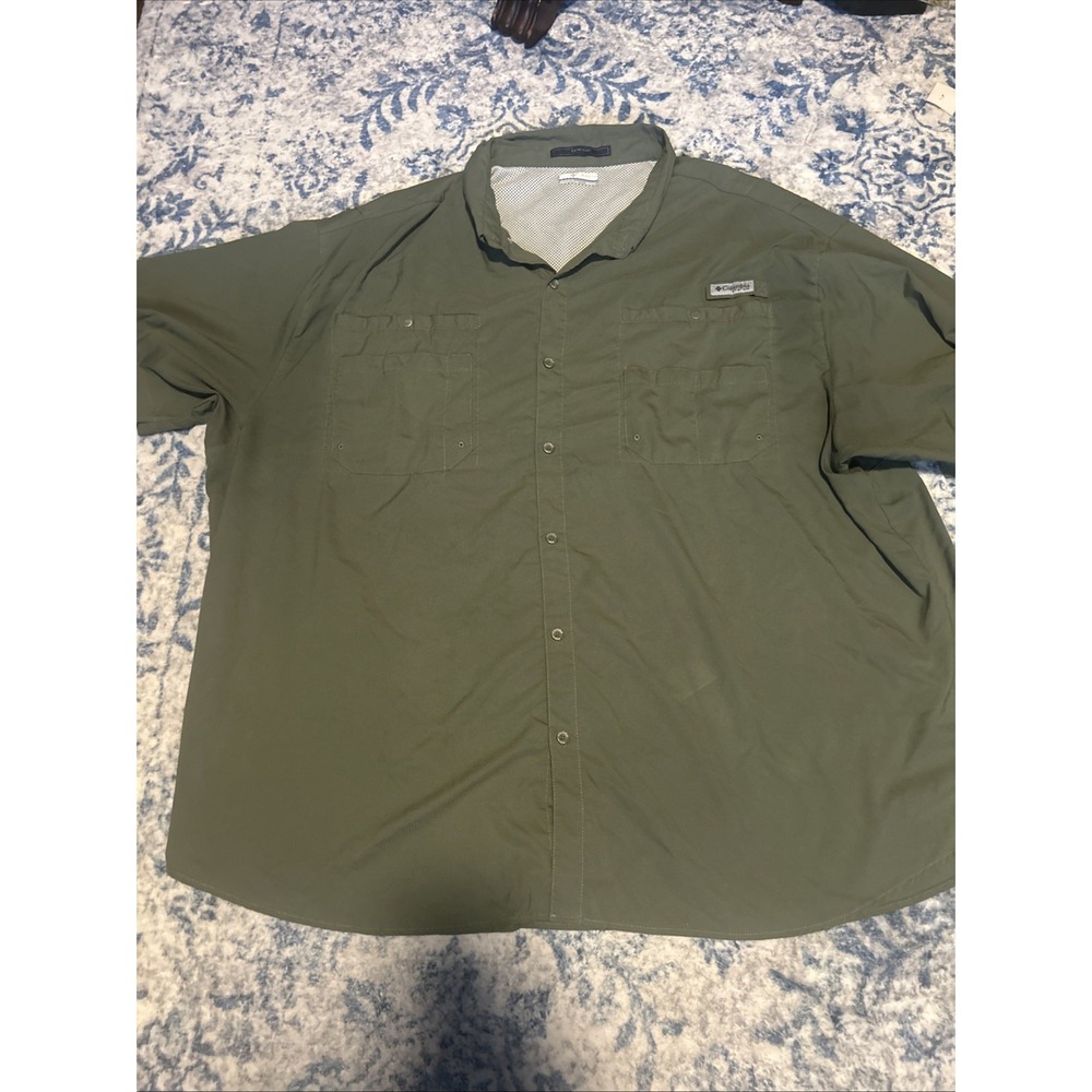 Columbia PFG Tamiami II Shirt Womens 5x Plus Green Omni Shade Fishing Outdoor